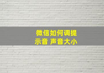 微信如何调提示音 声音大小